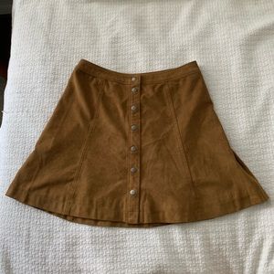 Abercrombie & Fitch brown suede button-up skirt 4